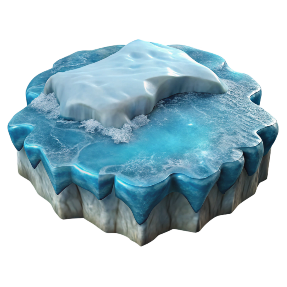 dramatic modern Realistic Frozen Lake Ice Surface Isolated on Transparent Background high quality png
