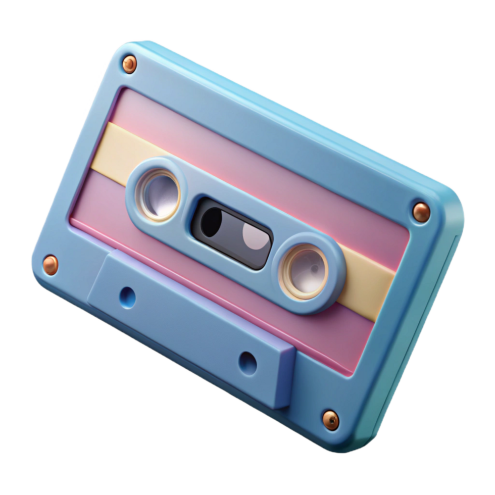 serene contemporary Retro Cassette Tape Top View Transparent png