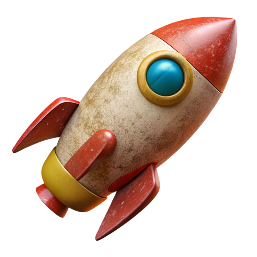 dramatic modern Retro Rocket Ship Side View Cutout exclusive png