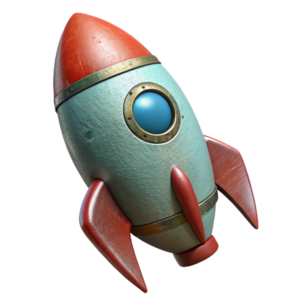 magnificent classic Retro Rocket Ship Side View Cutout high resolution png