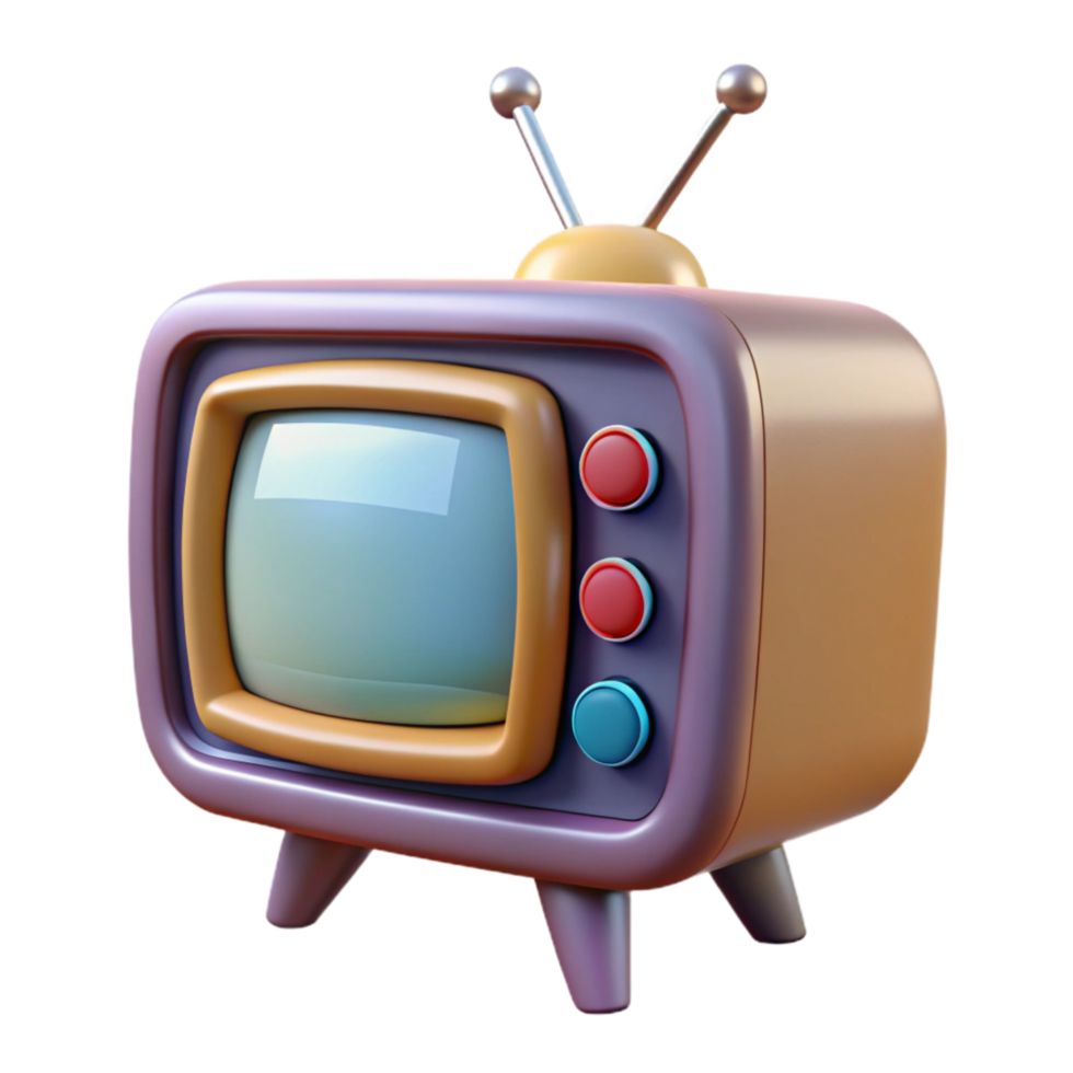 vibrant vintage Retro Tv Set with Static Screen Transparent png