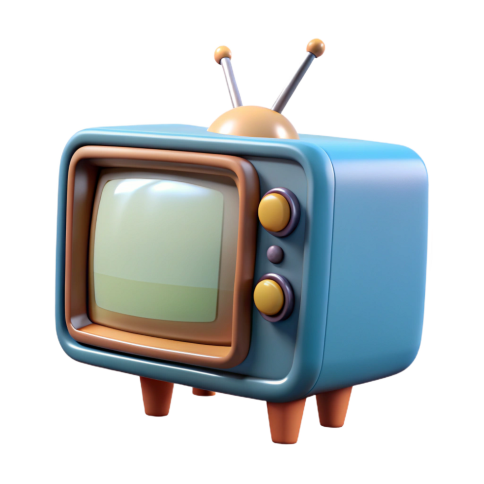 magnificent modern Retro Tv Set with Static Screen Transparent authentic png