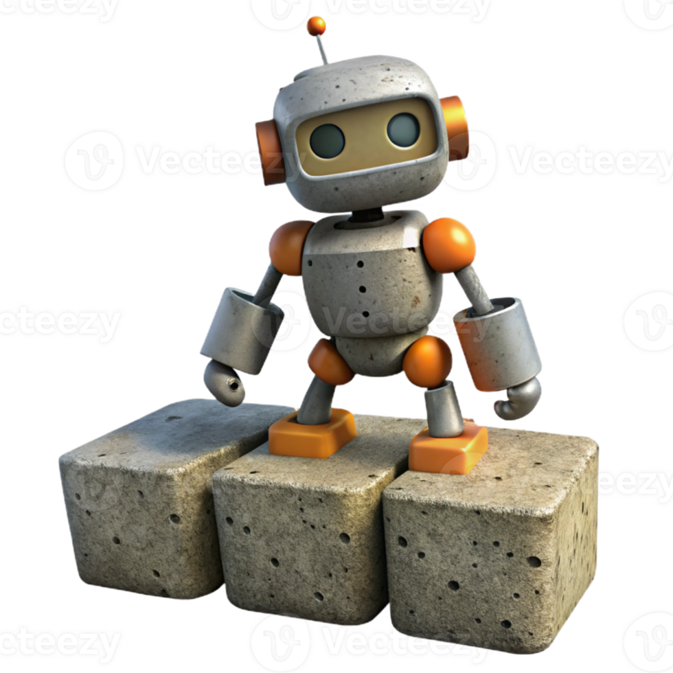 magnificent modern Robot Growing Through Concrete Transparent exclusive png
