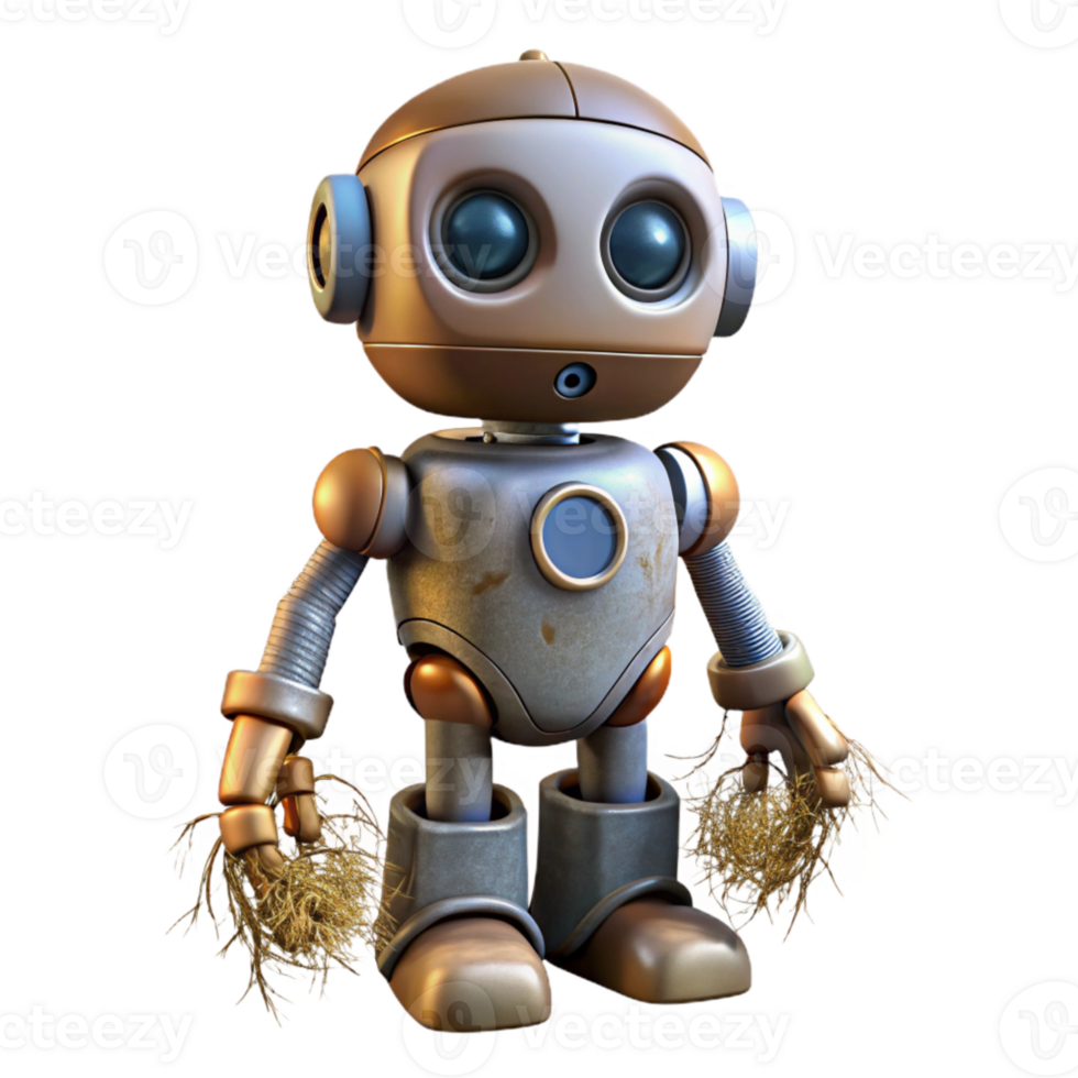 elegant artistic Robot with Deep Roots Isolated Element professional png