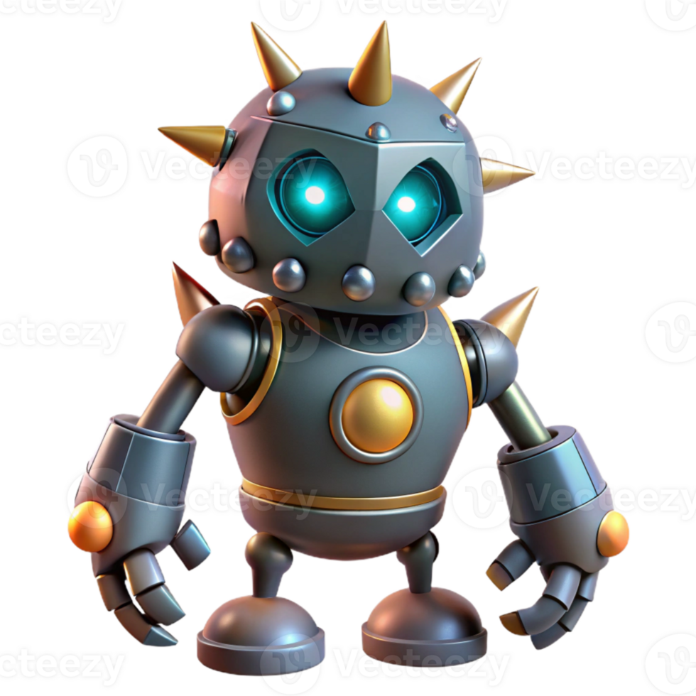 magnificent minimalist Robot with Glowing Thorns Cutout Element high quality png