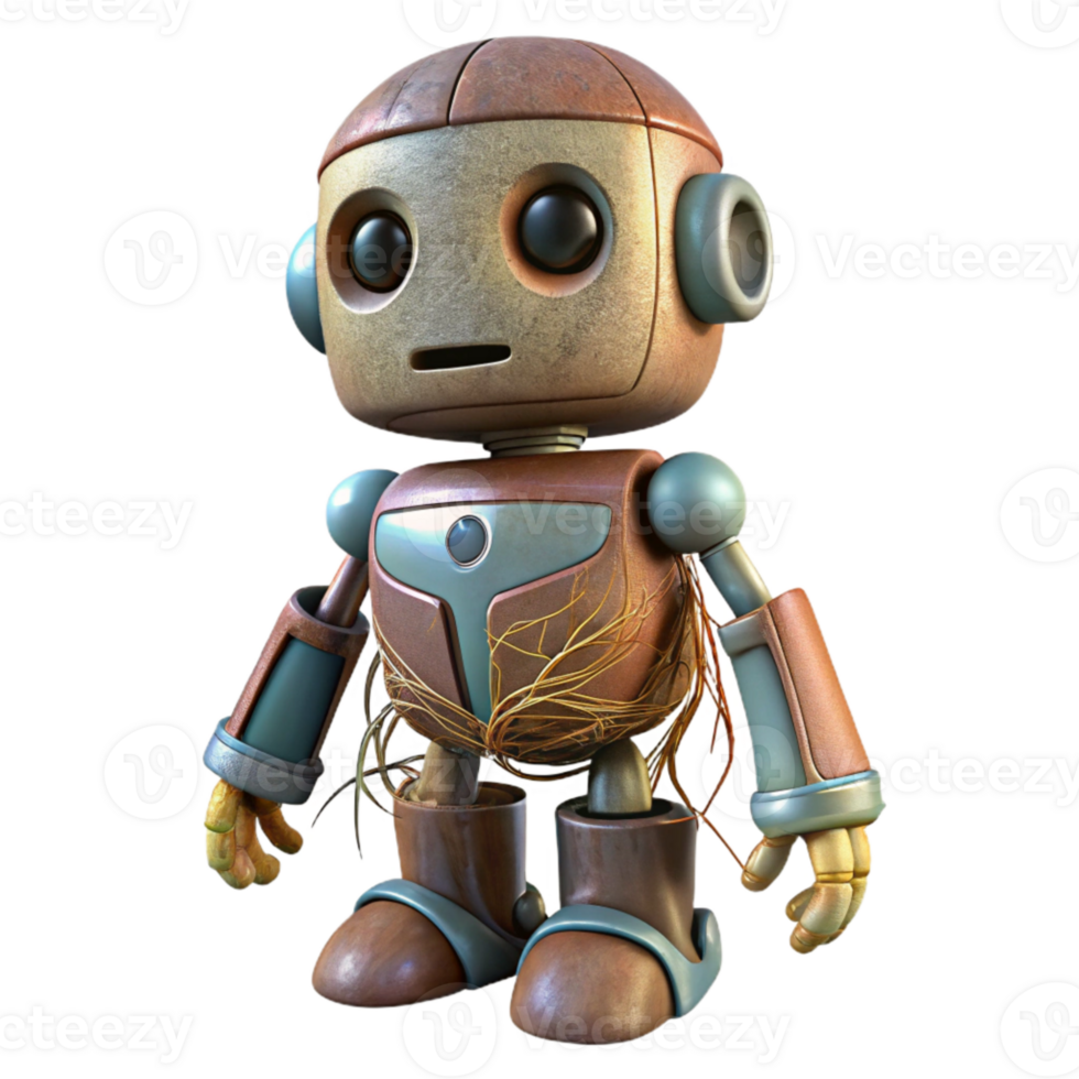 impressive vintage Robot with Intertwined Roots Transparent png