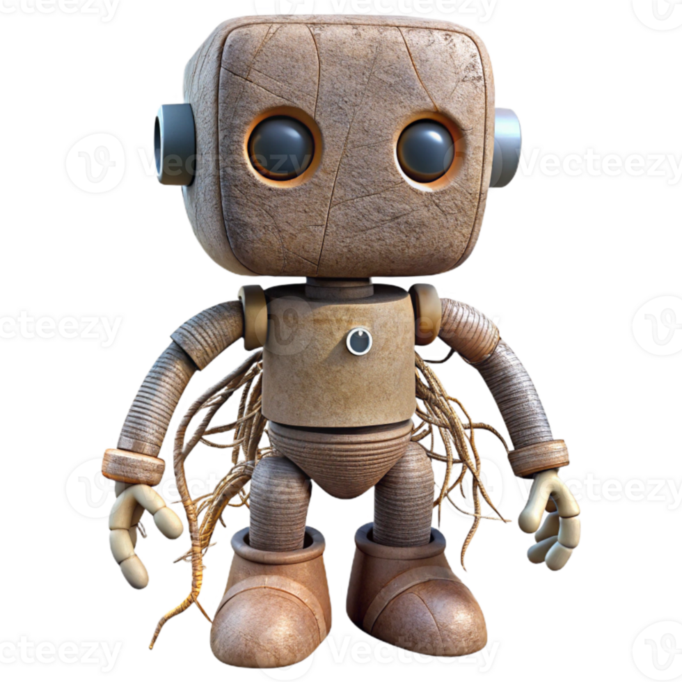 extraordinary minimalist Robot with Intertwined Roots Transparent high resolution png