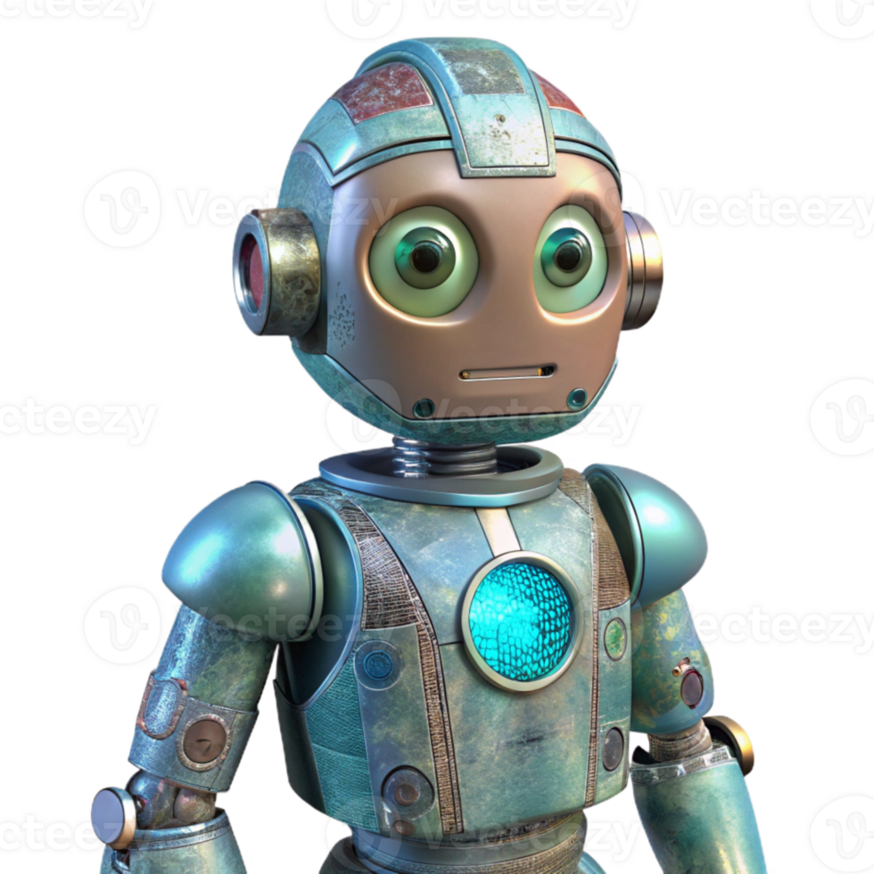 beautiful classic Robot with Organic Circuitry Detail Transparent Background authentic png