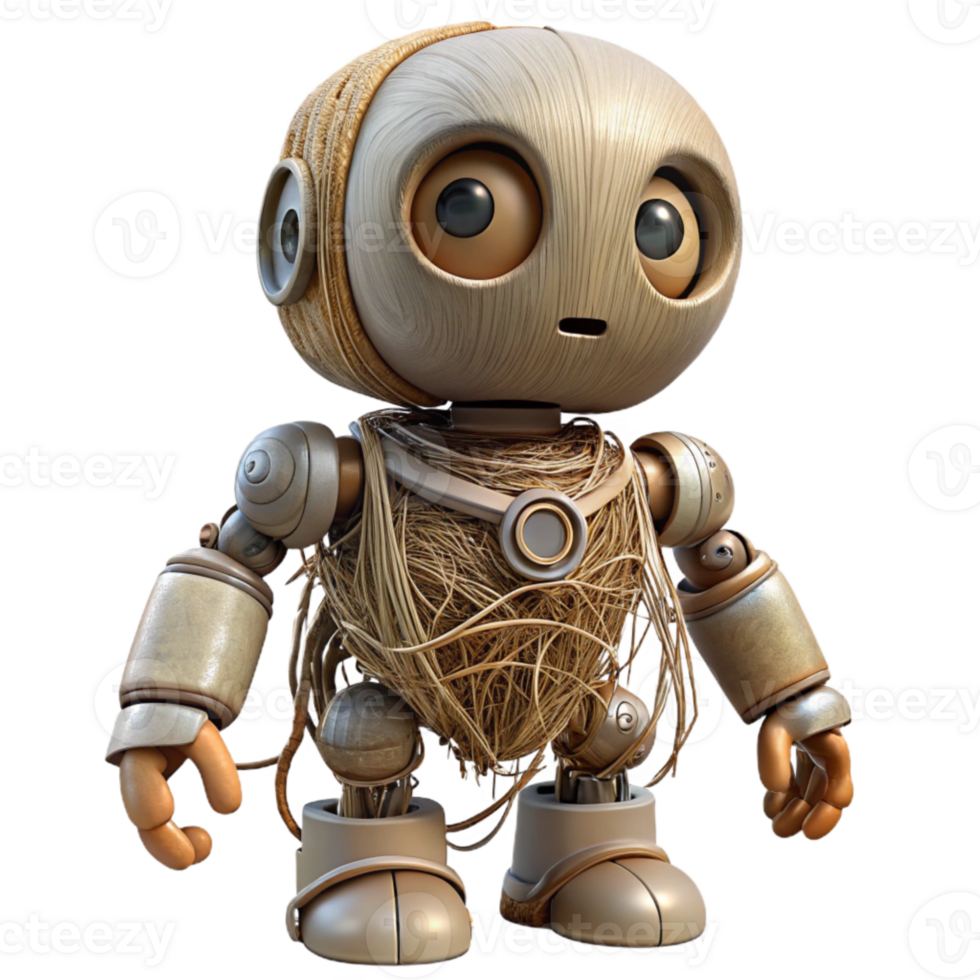 stunning contemporary Robot with Tangled Roots Isolated Element high quality png