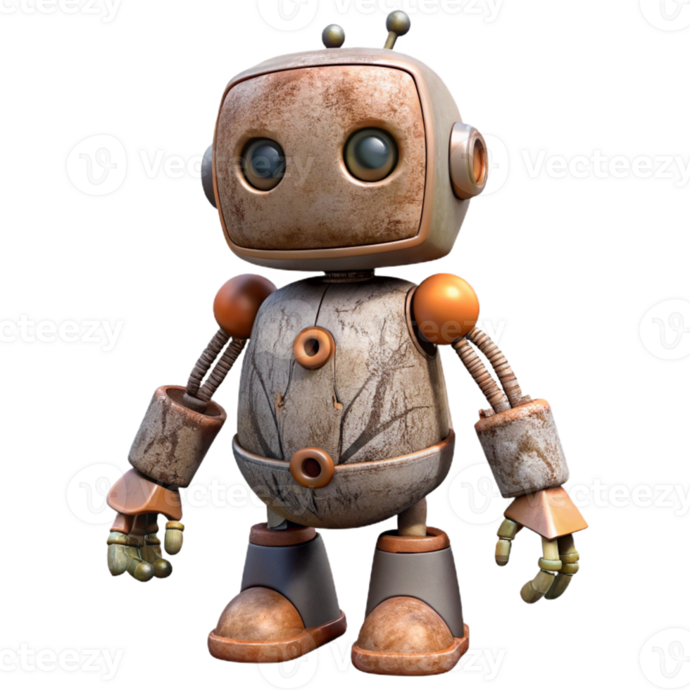 wonderful vintage Robot with Thick Roots Transparent high quality png