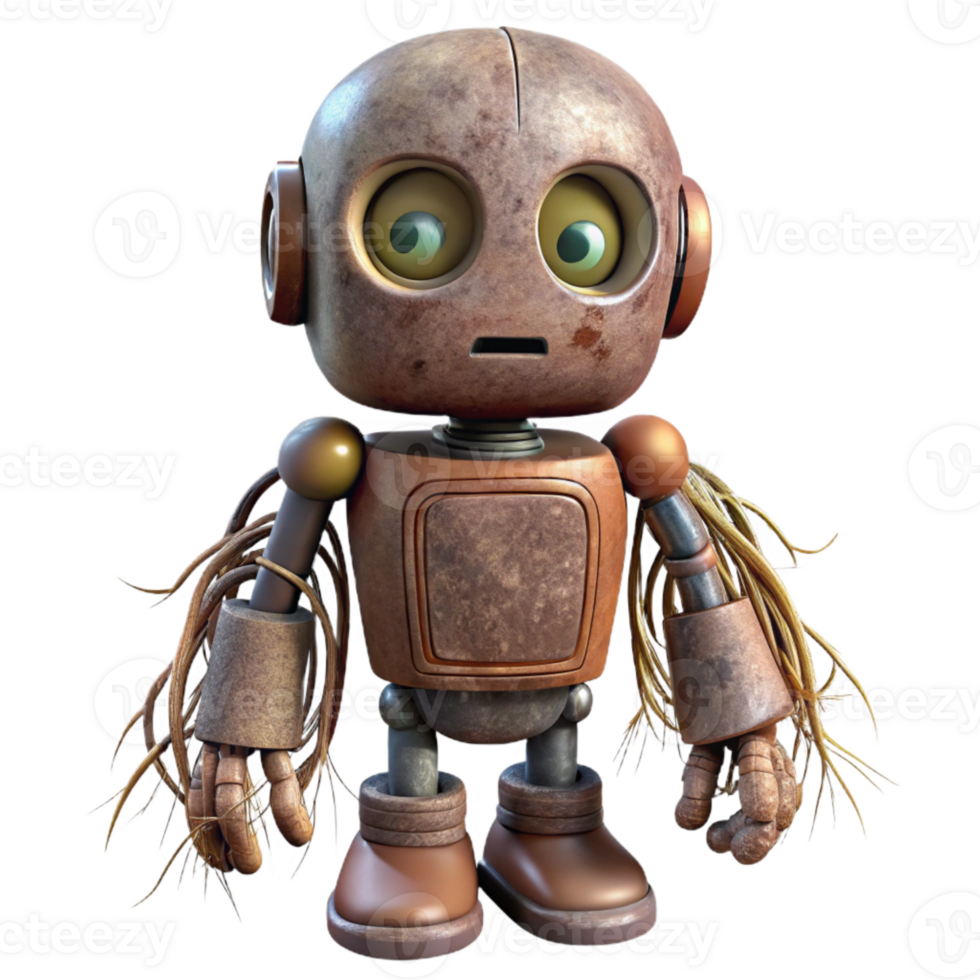 impressive traditional Robot with Thick Roots Transparent premium png