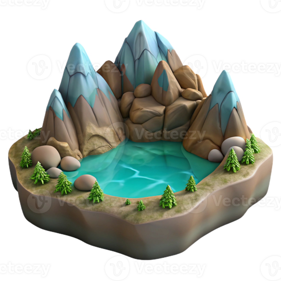 extraordinary classic Rocky Mountain Lake Shore Cutout Element original png