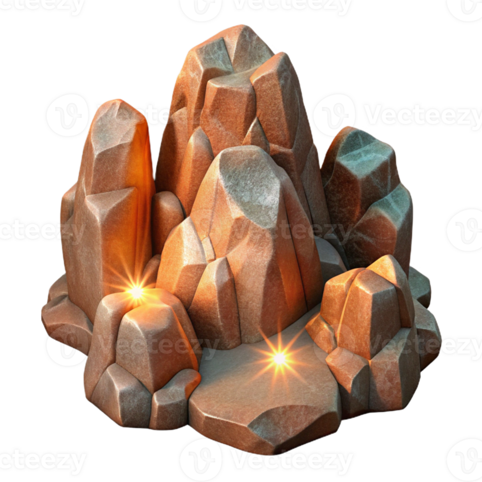 magnificent contemporary Rock Formations Cutout Glimmering Gorge Sunlight detailed png