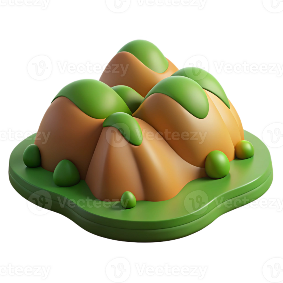 vibrant vintage Rolling Hills Transparent Background Terra Verde Terrain Isolated detailed png