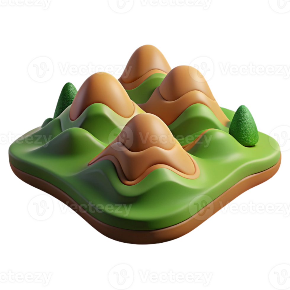dramatic rustic Rolling Hills Transparent Background Terra Verde Terrain Isolated detailed png