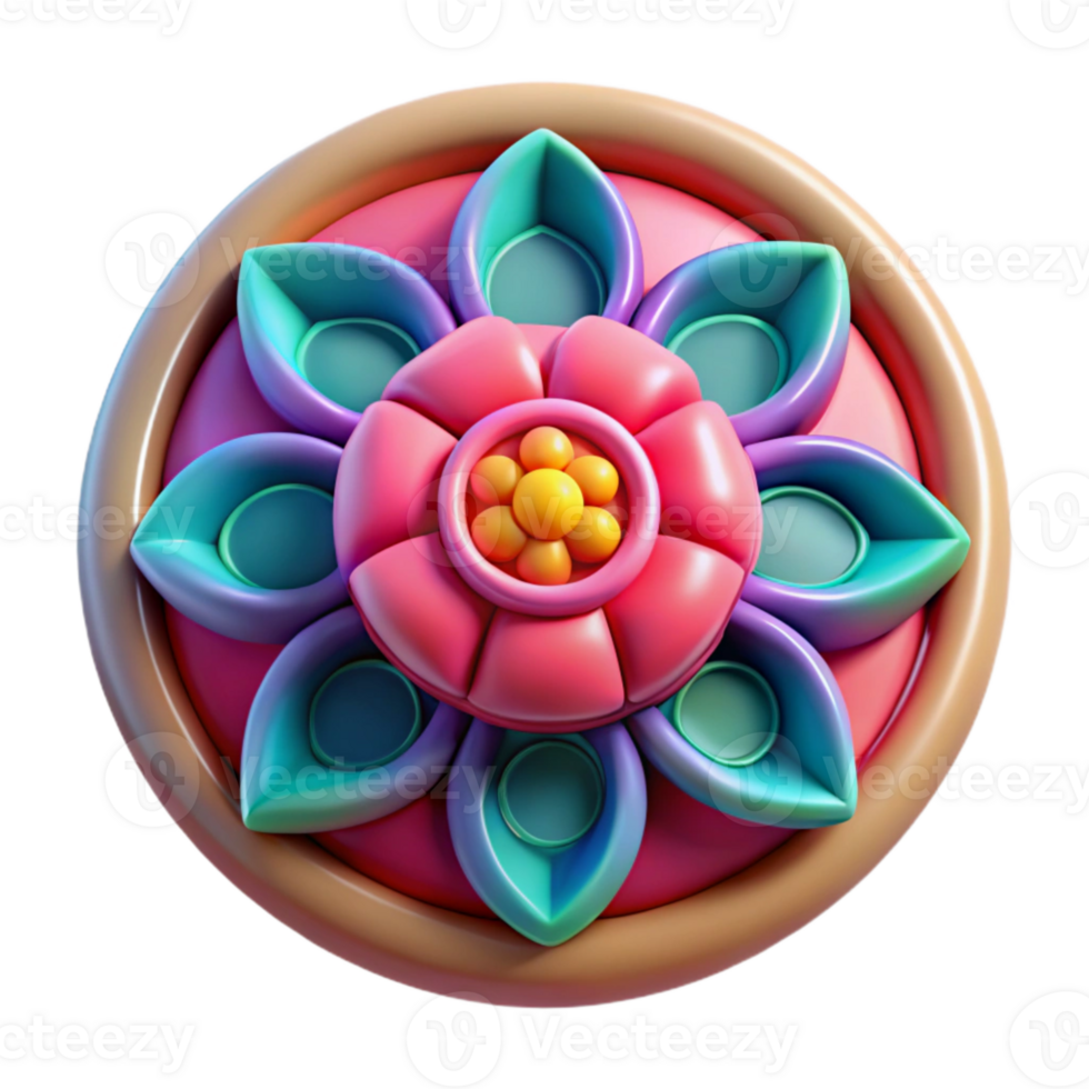 impressive abstract Rose Window Cutout Vibrant Color Palette Transparent Background png