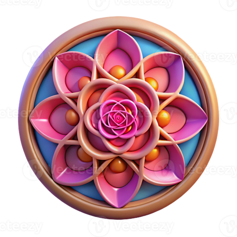magnificent creative Rose Window Cutout Vibrant Color Palette Transparent Background high resolution png