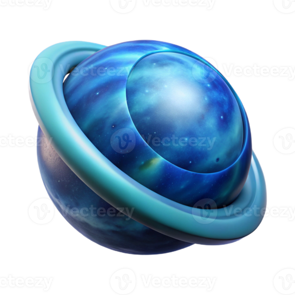 dramatic modern Rotating Celestial Body Transparent Background Blue Hue detailed png