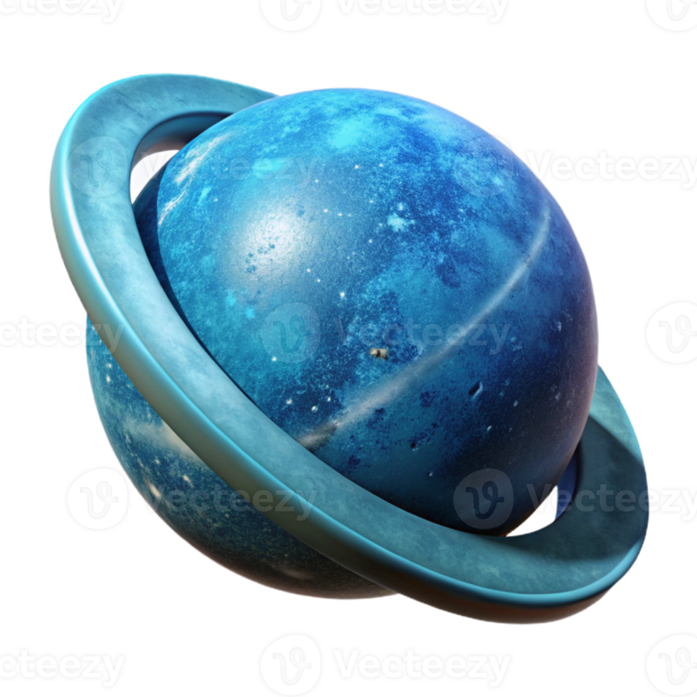 elegant minimalist Rotating Celestial Body Transparent Background Blue Hue detailed png