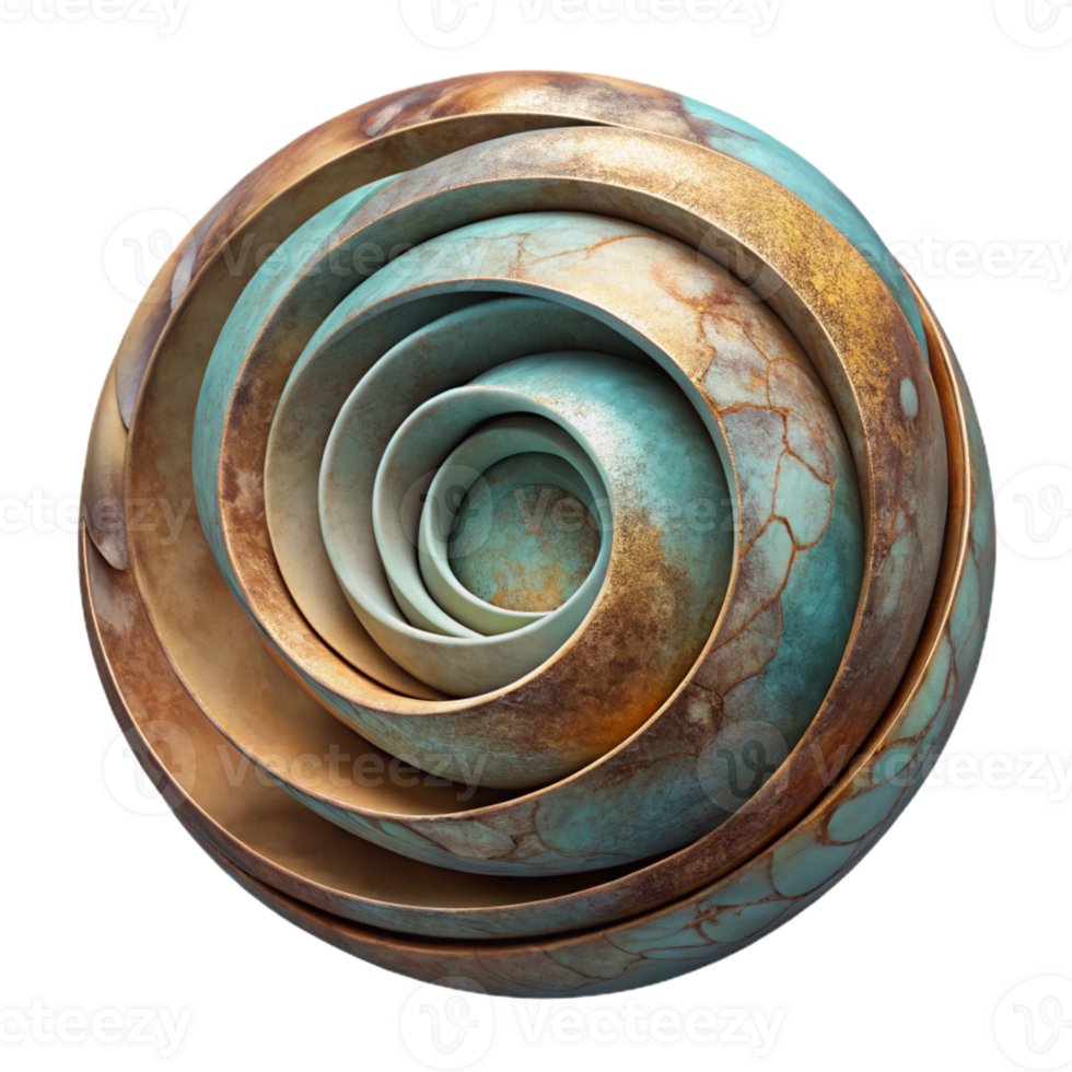 impressive contemporary Rotating Circular Shapes Abstract Art Transparent Background exclusive png