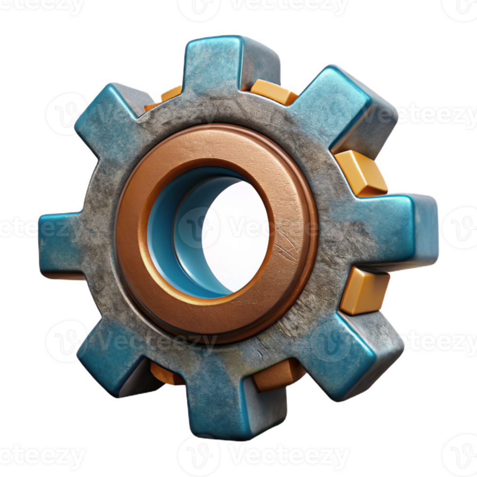 stunning rustic Rotating Gear with Digital Numbers Cutout original png