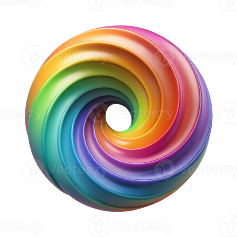 extraordinary contemporary Rotating Spectrum Swirl Cutout on Transparent Background Isolated png
