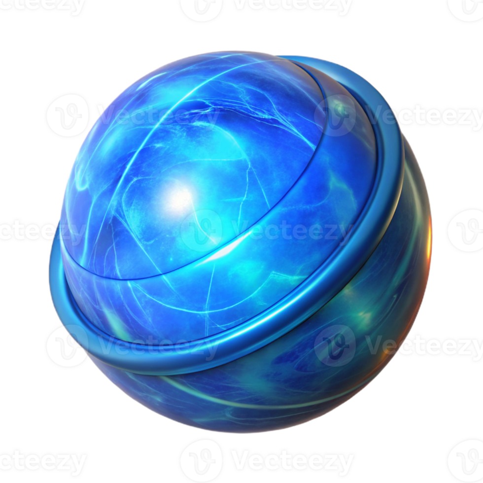 wonderful modern Rotating Sphere with Blue Accents Transparent Background premium png