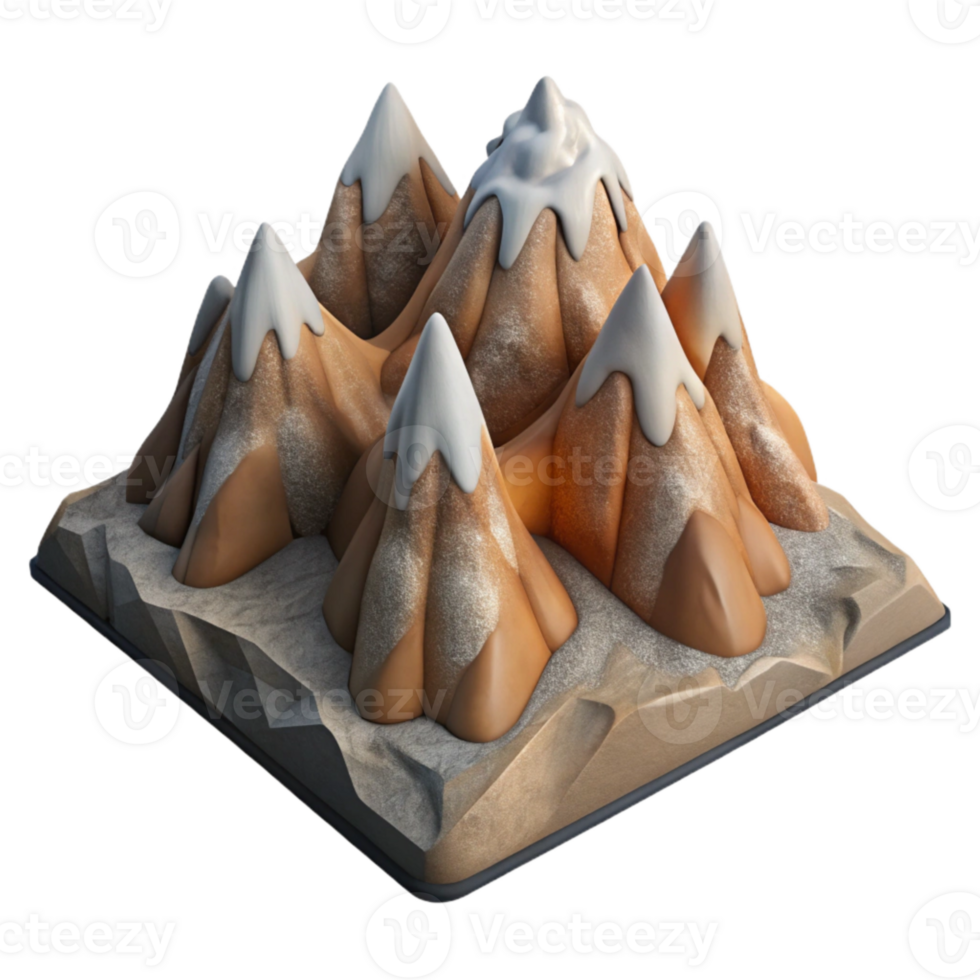 magnificent artistic Rugged Zephyr Zone Mountain Terrain Cutout Element high resolution png
