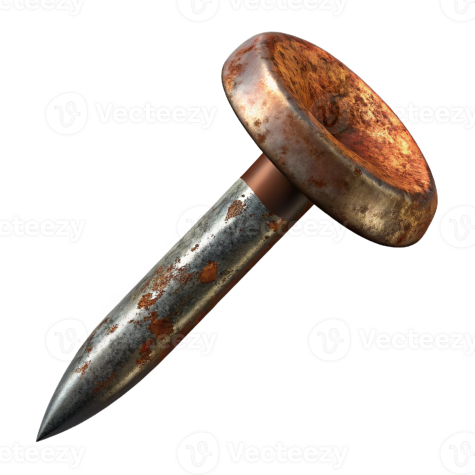 vibrant vintage Rusty Metal Nail Cutout Transparent Background genuine png