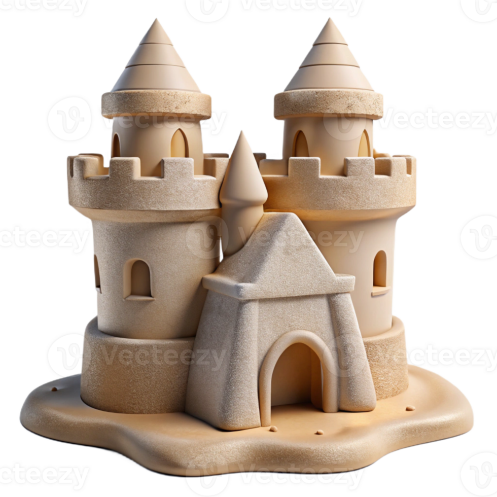 elegant classic Sandcastle Cutout Detailed Texture Transparent Background detailed png