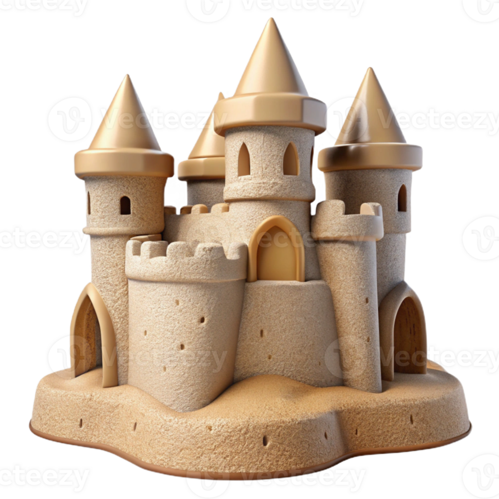 impressive classic Sandcastle Cutout Detailed Texture Transparent Background premium png