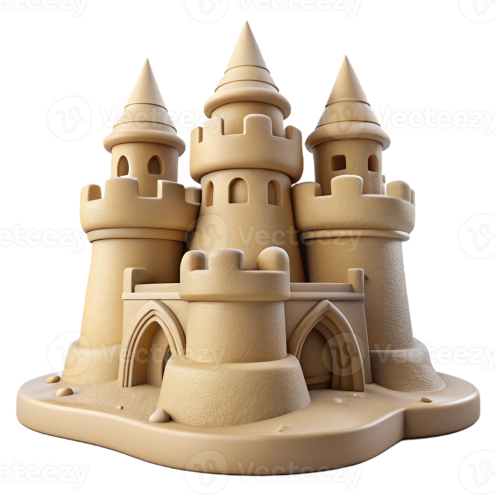 extraordinary abstract Sandcastle Isolated Intricate Design Transparent Background detailed png