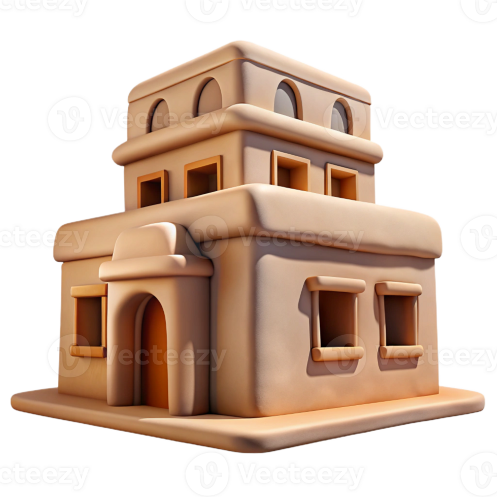 elegant vintage Sand Colored Aerthys Building with Transparent Background original png