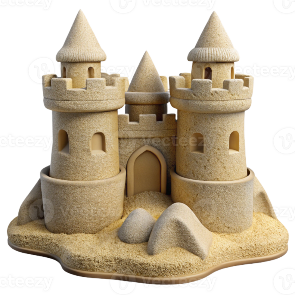 magnificent creative Sandcastle Transparent Background Detailed Texture Isolated professional png