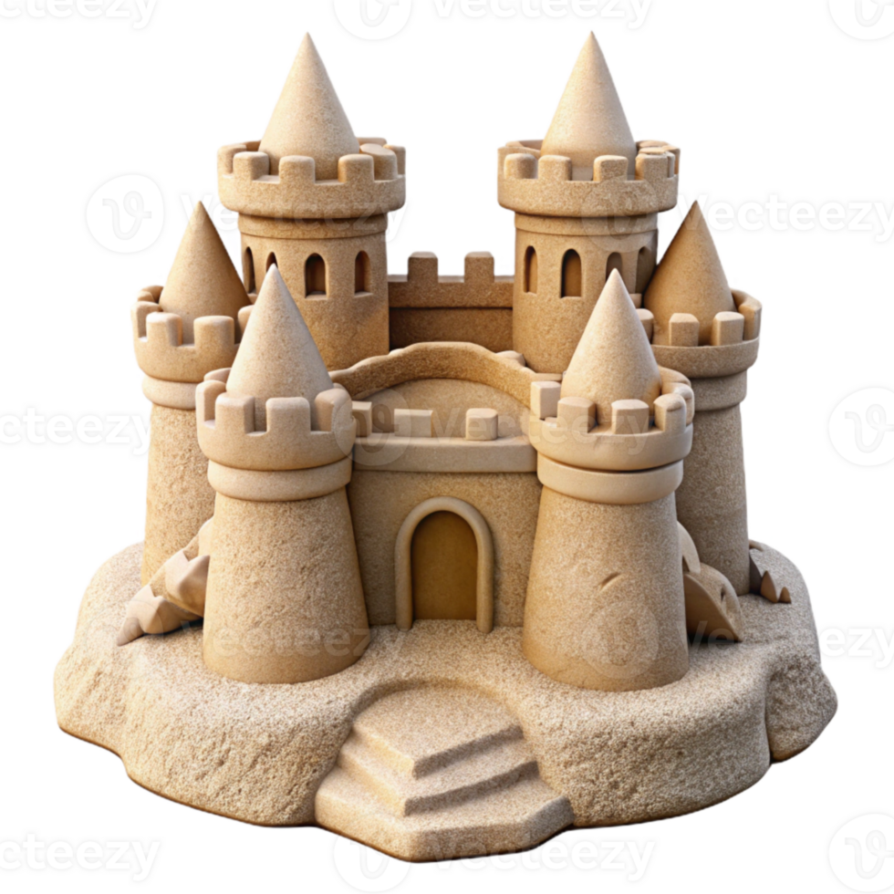 serene vintage Sandcastle Transparent Background Detailed Texture Isolated original png
