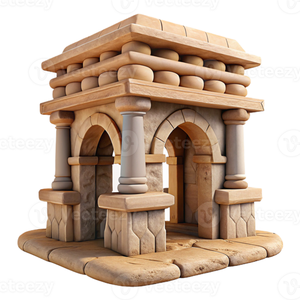 dramatic minimalist Sandstone Aerthys Structure Cutout Front View professional png