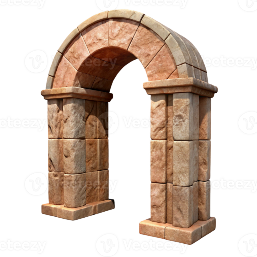 impressive rustic Sandstone Archway Isolated Transparent Background high resolution png