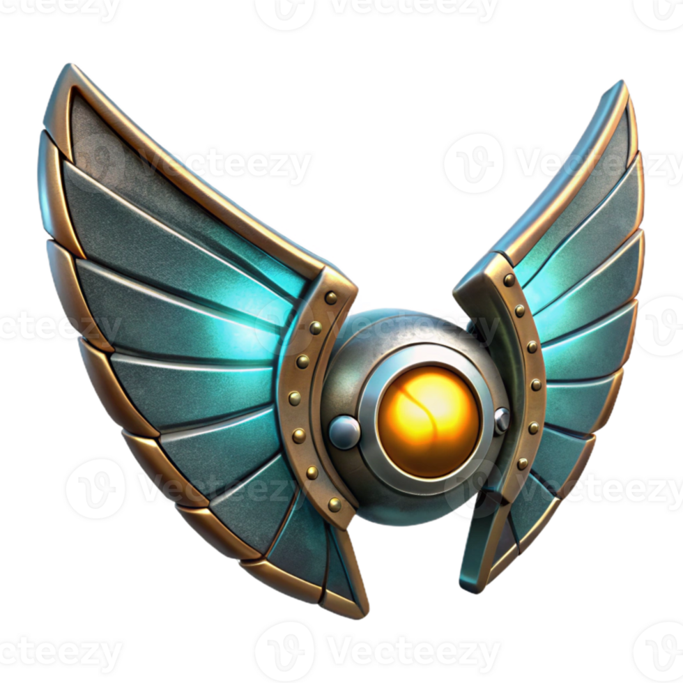 impressive classic Sci Fi Mechanical Wings Illuminated Cutout premium png
