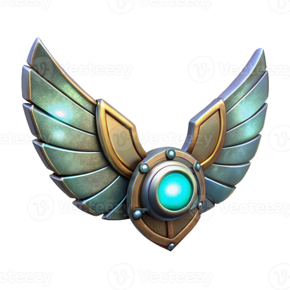 extraordinary minimalist Sci Fi Mechanical Wings Illuminated Cutout authentic png