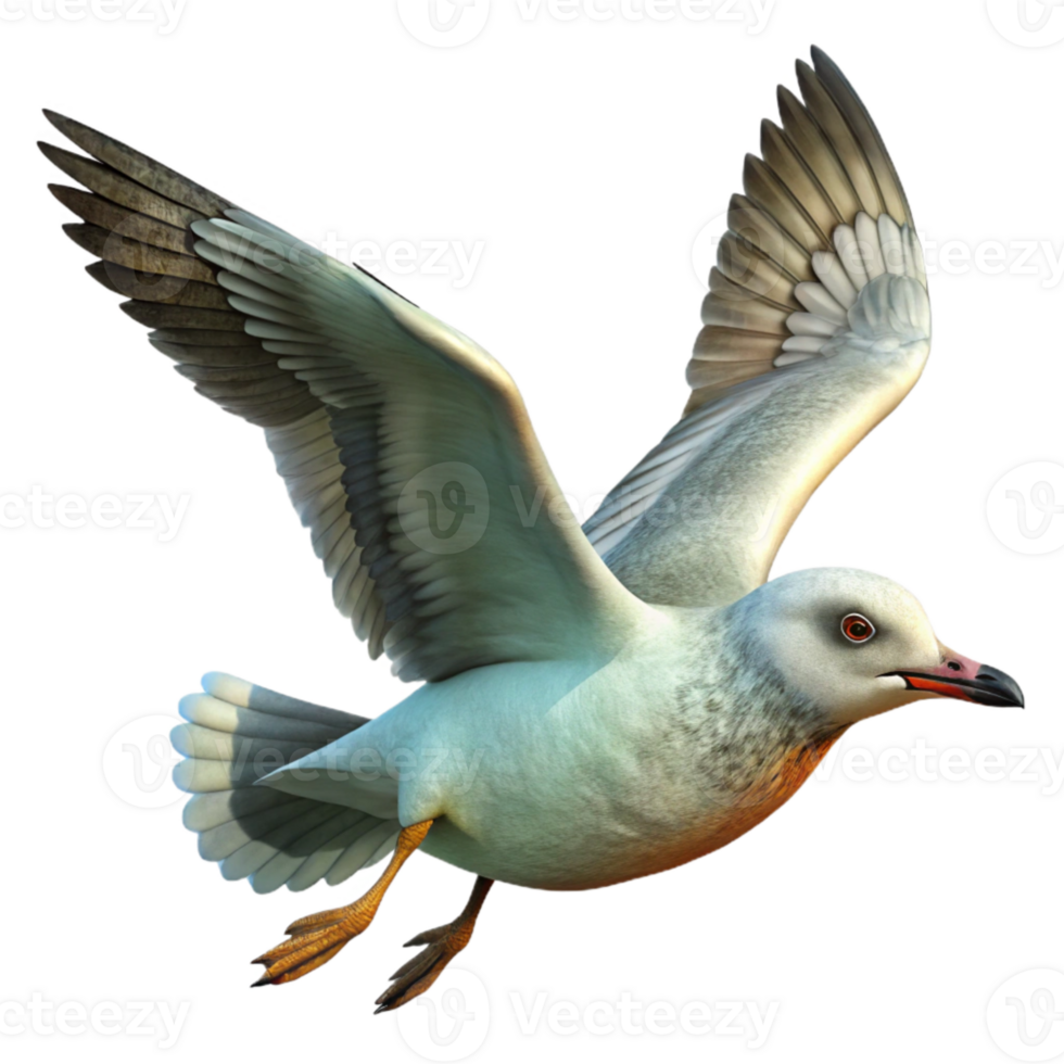 serene contemporary Seagull in Flight Transparent Background Coastal Scene genuine png