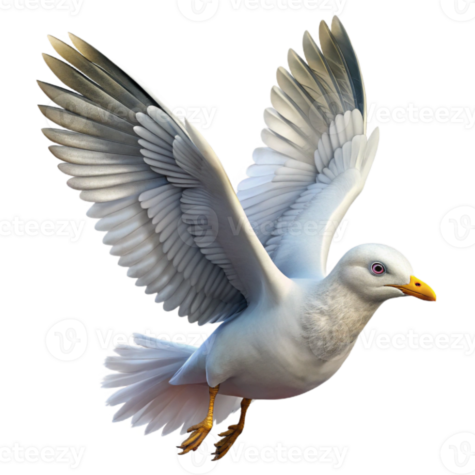 elegant modern Seagull in Flight Transparent Background Coastal Scene detailed png
