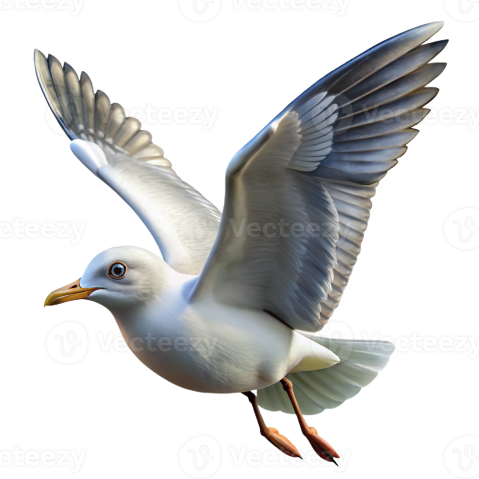 magnificent modern Seagull Transparent Background Coastal Bird in Flight authentic png