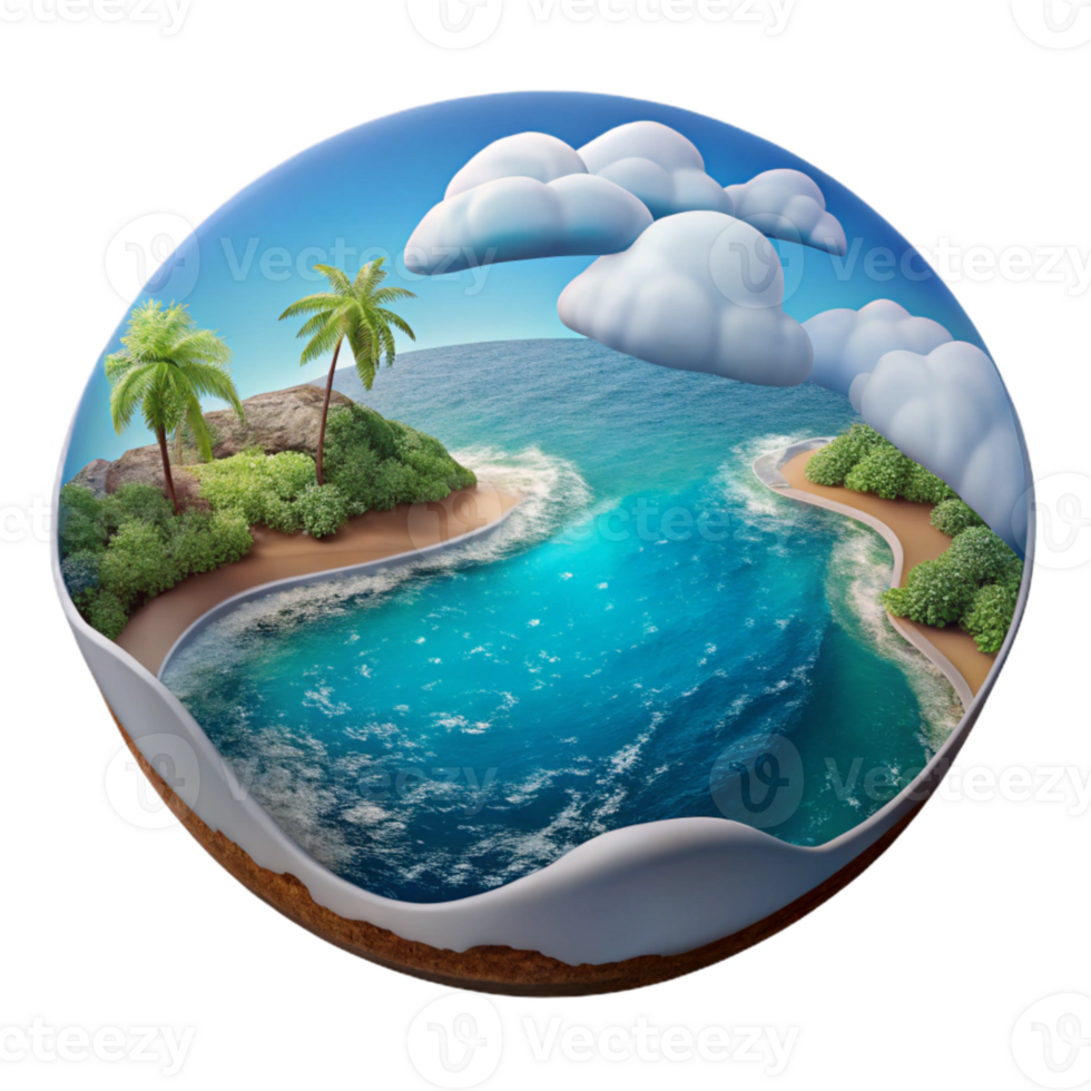 dramatic classic Seascape Transparent Background Aerial View Cutout Element high resolution png