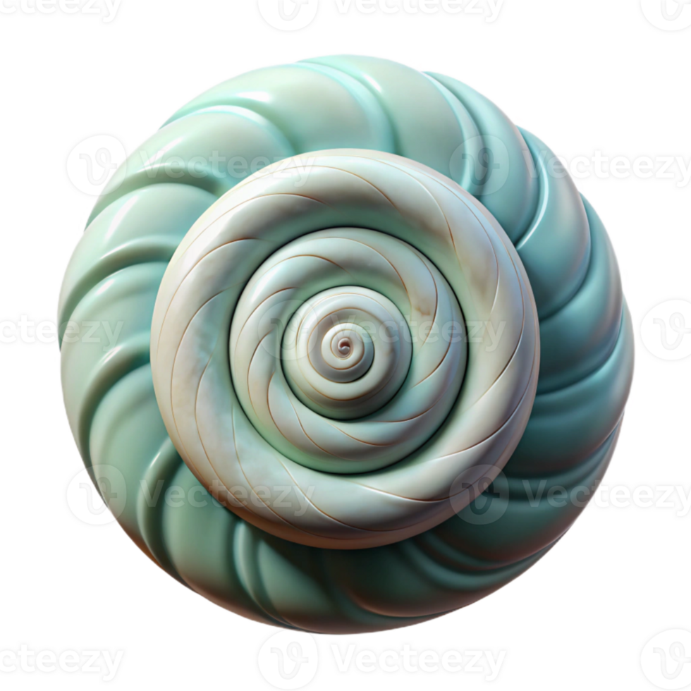 serene minimalist Seashell Pattern Spiral Form Isolated Cutout Element png