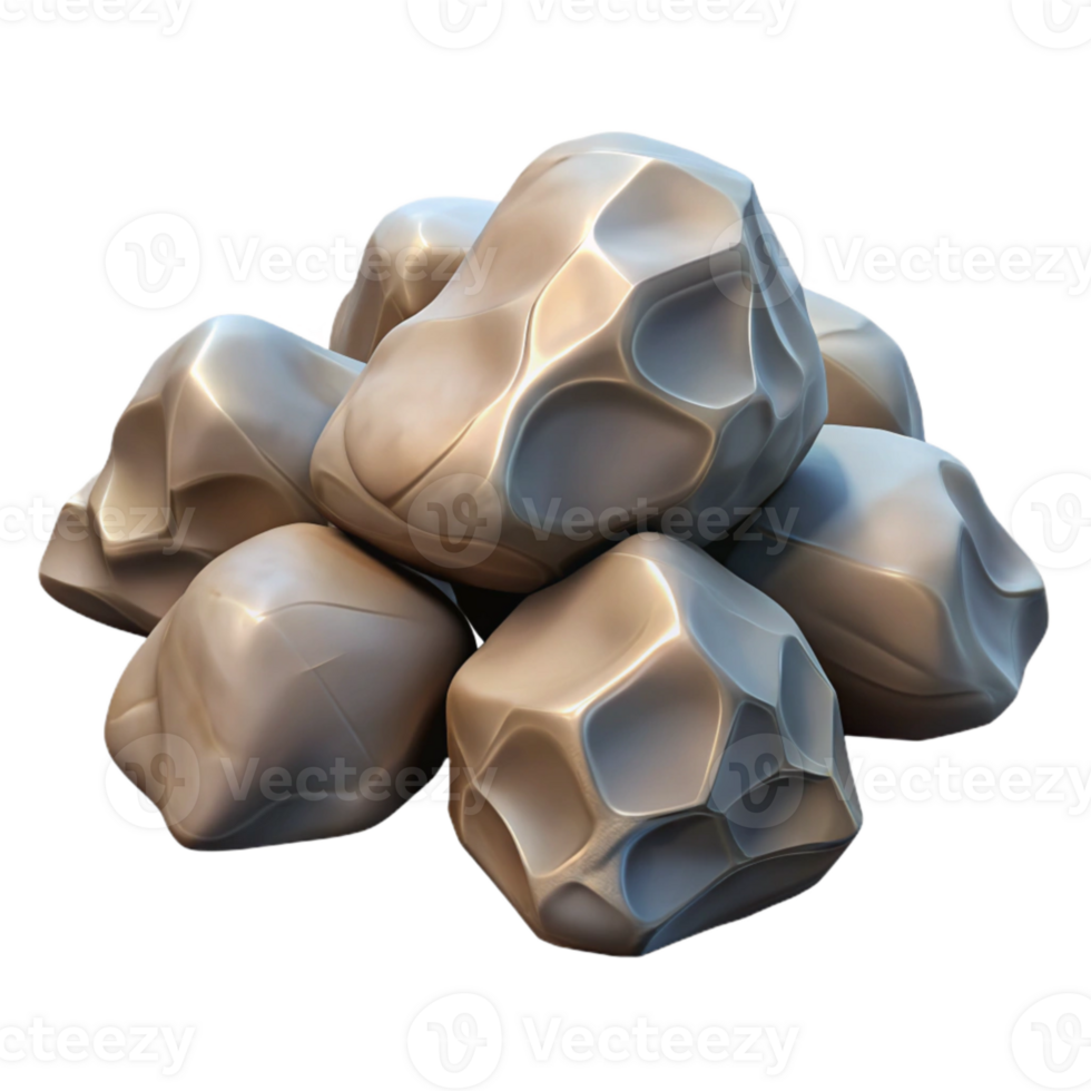 impressive minimalist Seashore Rocks Cutout Jagged Edges Isolated on Transparent Background authentic png