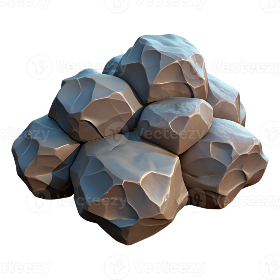 vibrant creative Seashore Rocks Cutout Jagged Edges Isolated on Transparent Background professional png