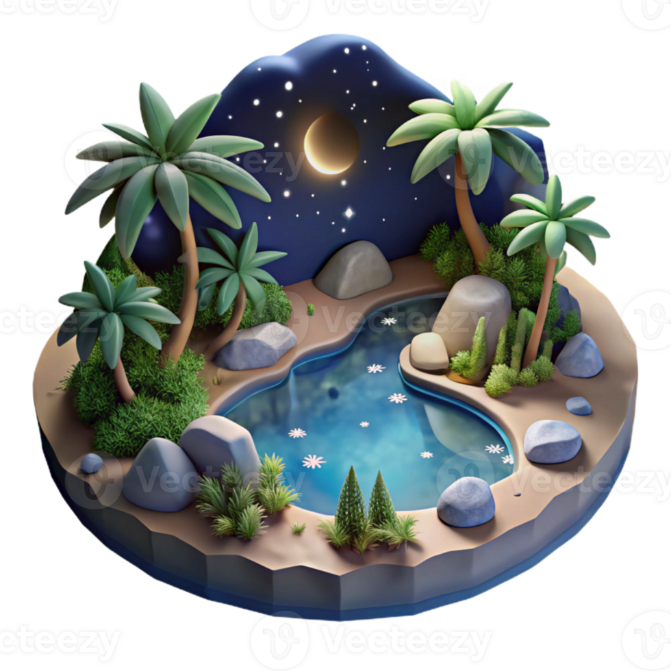 serene artistic Secluded Bay Transparent Background Starry Night exclusive png