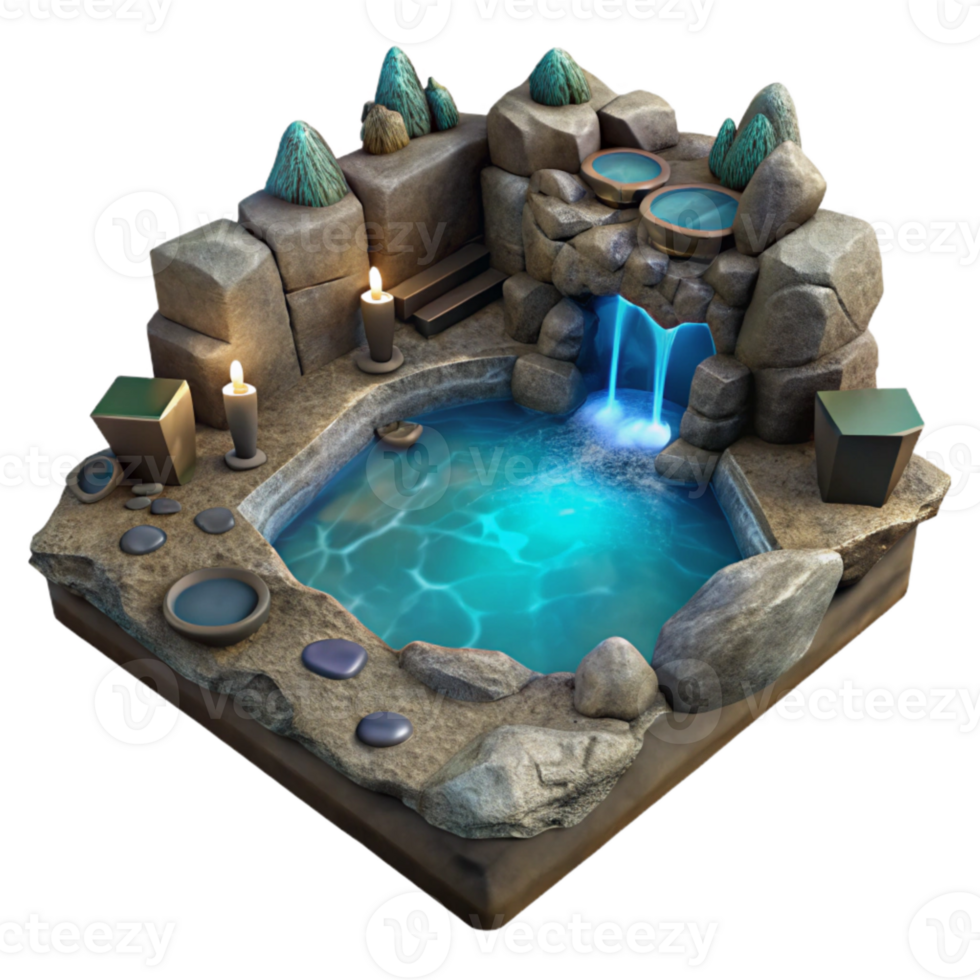 stunning contemporary Secluded Cove Bioluminescence Isolated Dark Water high quality png