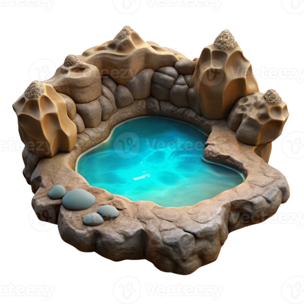 elegant artistic Secluded Cove Glowing Water Transparent Cutout high resolution png