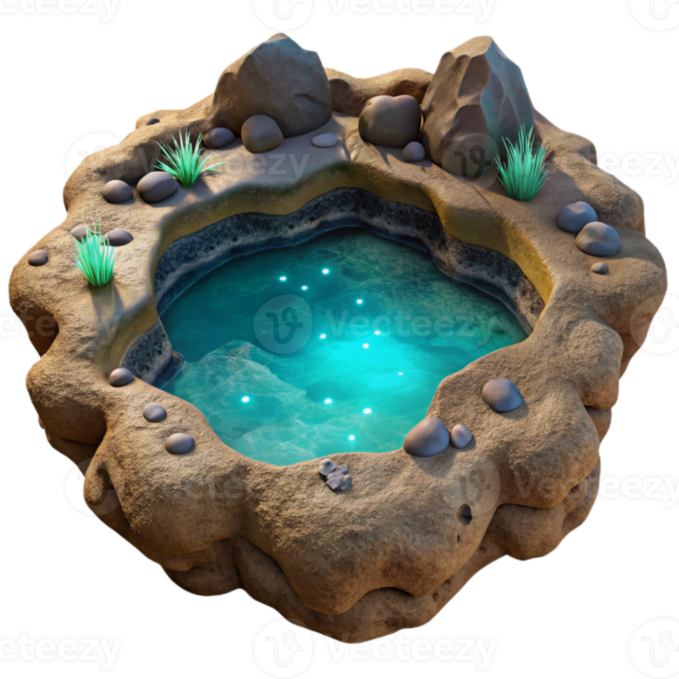 magnificent creative Secluded Cove Glowing Plankton Transparent Background Isolated professional png